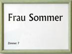 Türschild "Frau Sommer"